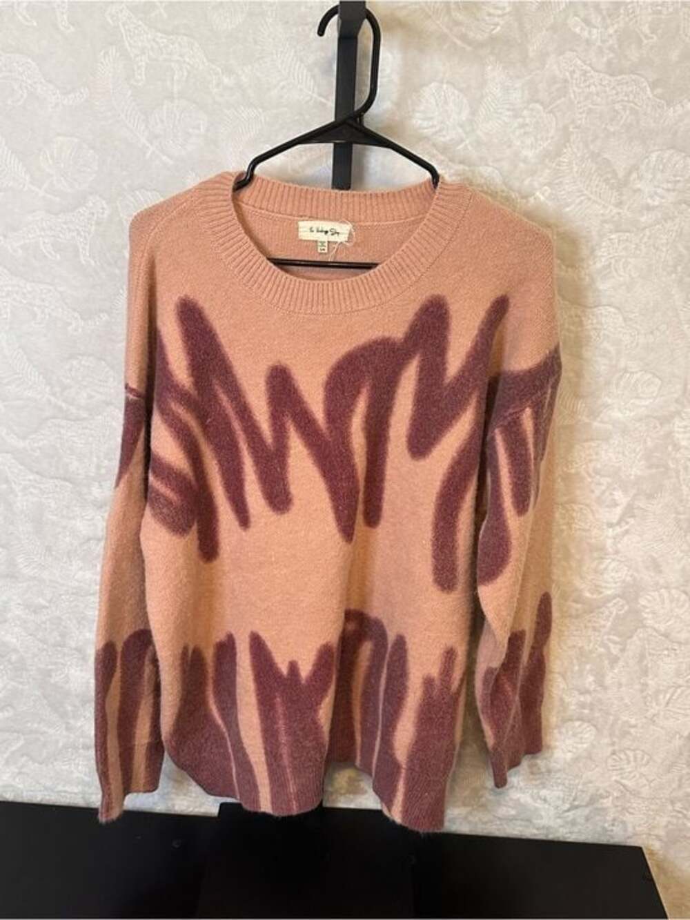 The Vintage Shop Pink & Plum Abstract Crewneck Sweater